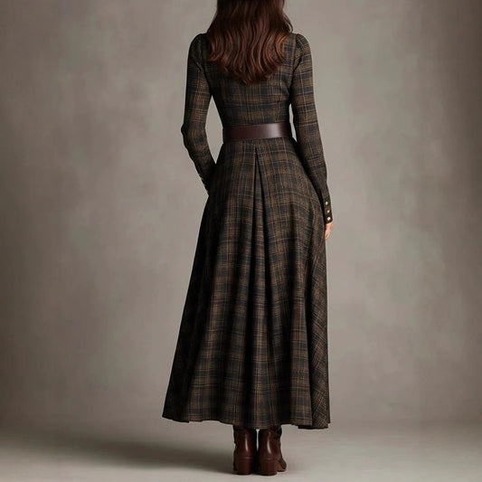 Women's Printing Lapel Elastic Waisted Shirt Dress Dresses