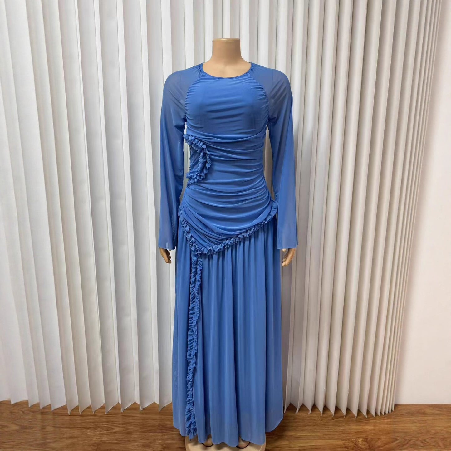 Women's African Long Sleeve Elegant Dress Round Dresses