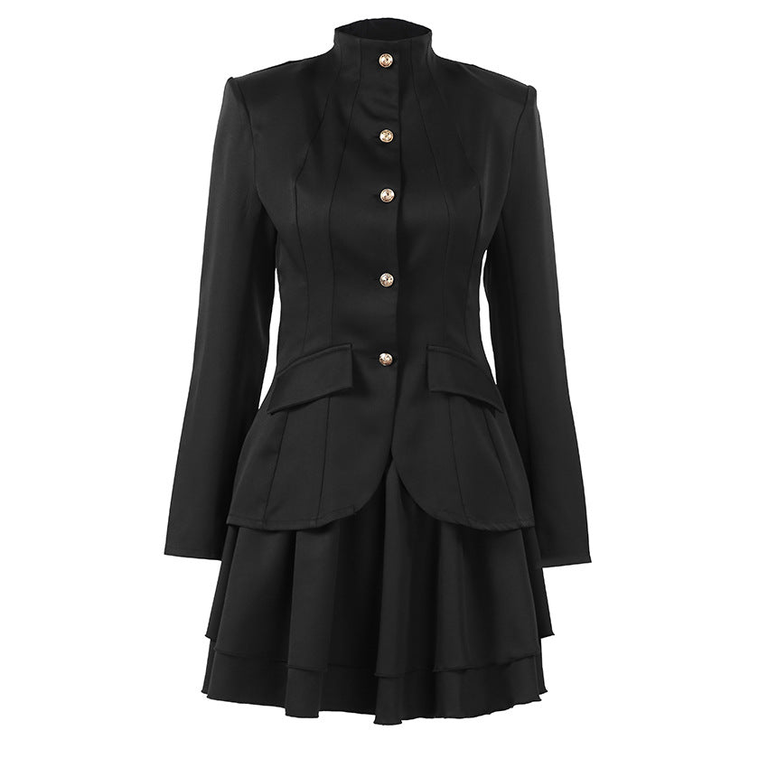 Versatile Temperament Stand Collar A- Line Suits