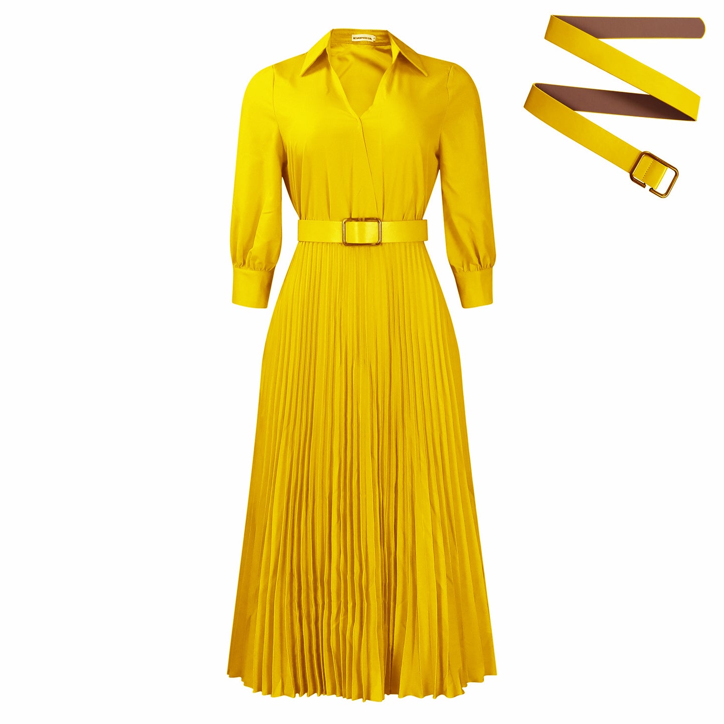 Women's Fashion Elegant Polo Collar Solid Color Dresses