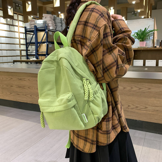 Soft Campus College Style Solid Color Backpacks