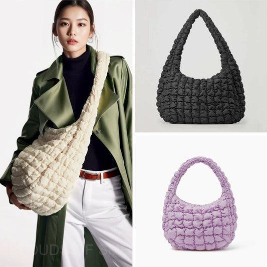 New Creative Cloud Puff Pleated Portable Shoulder Bags