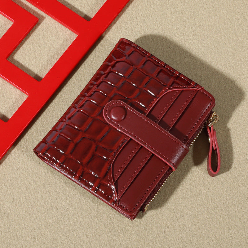 Women's Korean Style Stone Pattern Crocodile Multiple Ladies Wallets