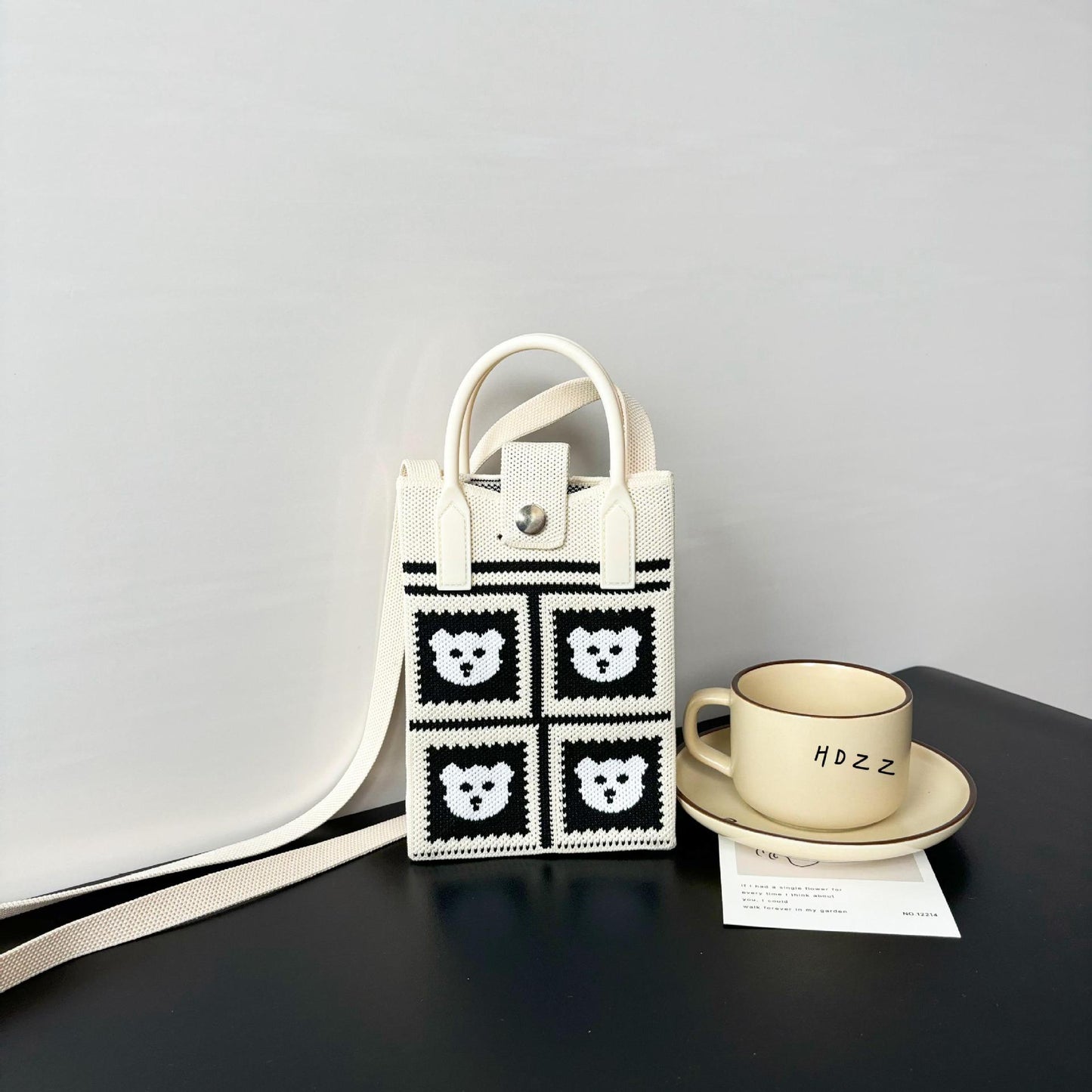 High Sense Mobile Cartoon Knitted Dopamine Bags
