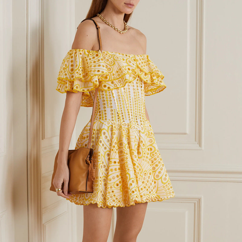 Australian Fashion Design Elegant Spring Waist Embroidered Cinched Dresses
