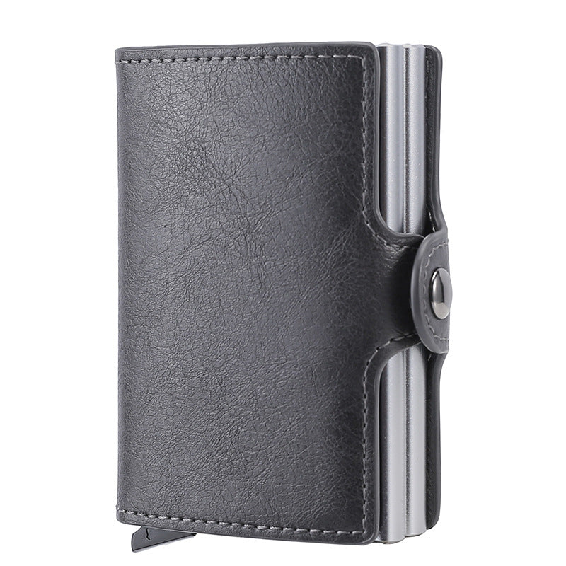 Men's Automatic Pop-up Metal Integrated Carbon Fiber Pattern Card Holder