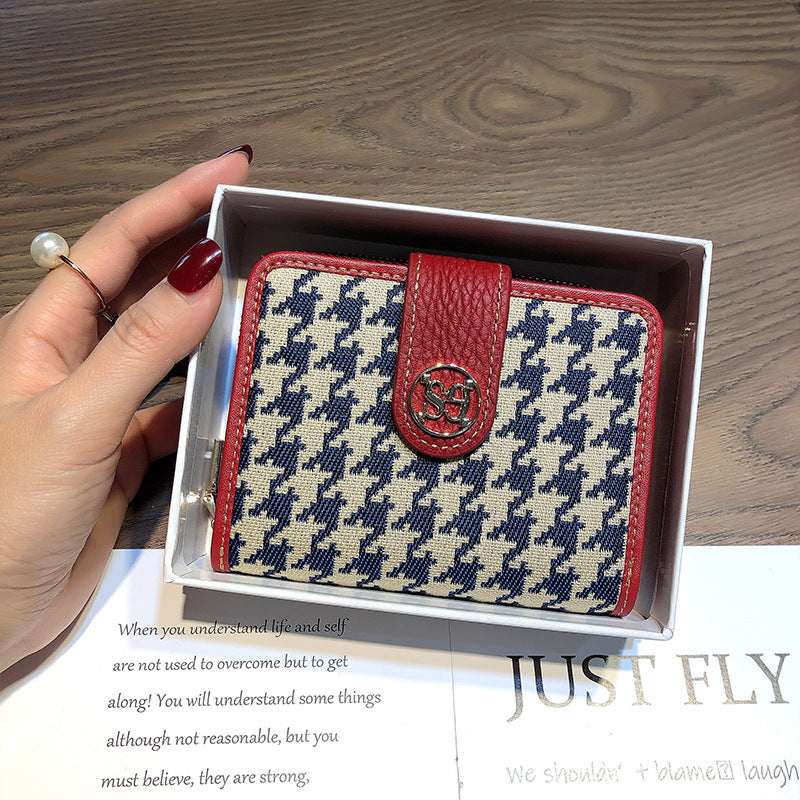 Women's Short Genuine Leather Design Folding Expanding Ladies Wallets