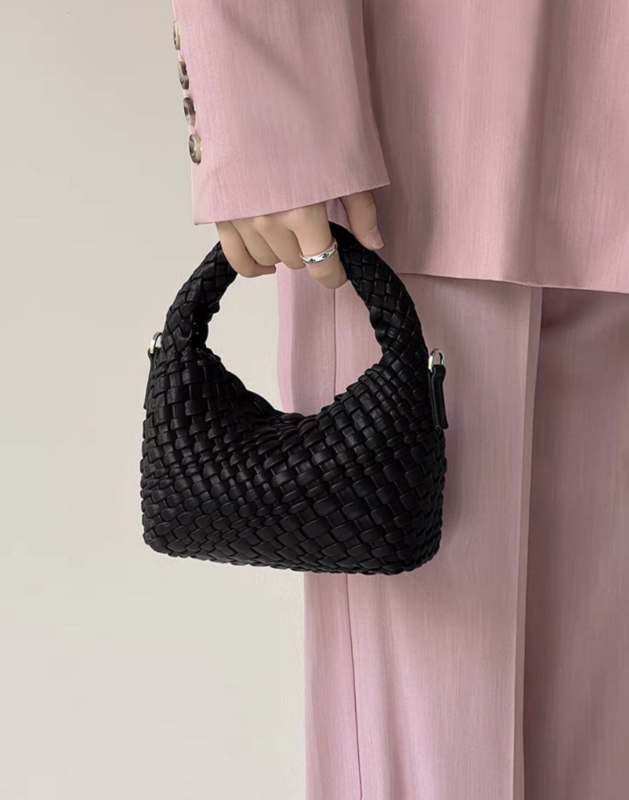 Women's High-grade Design Selenodont Half Moon Woven Bags