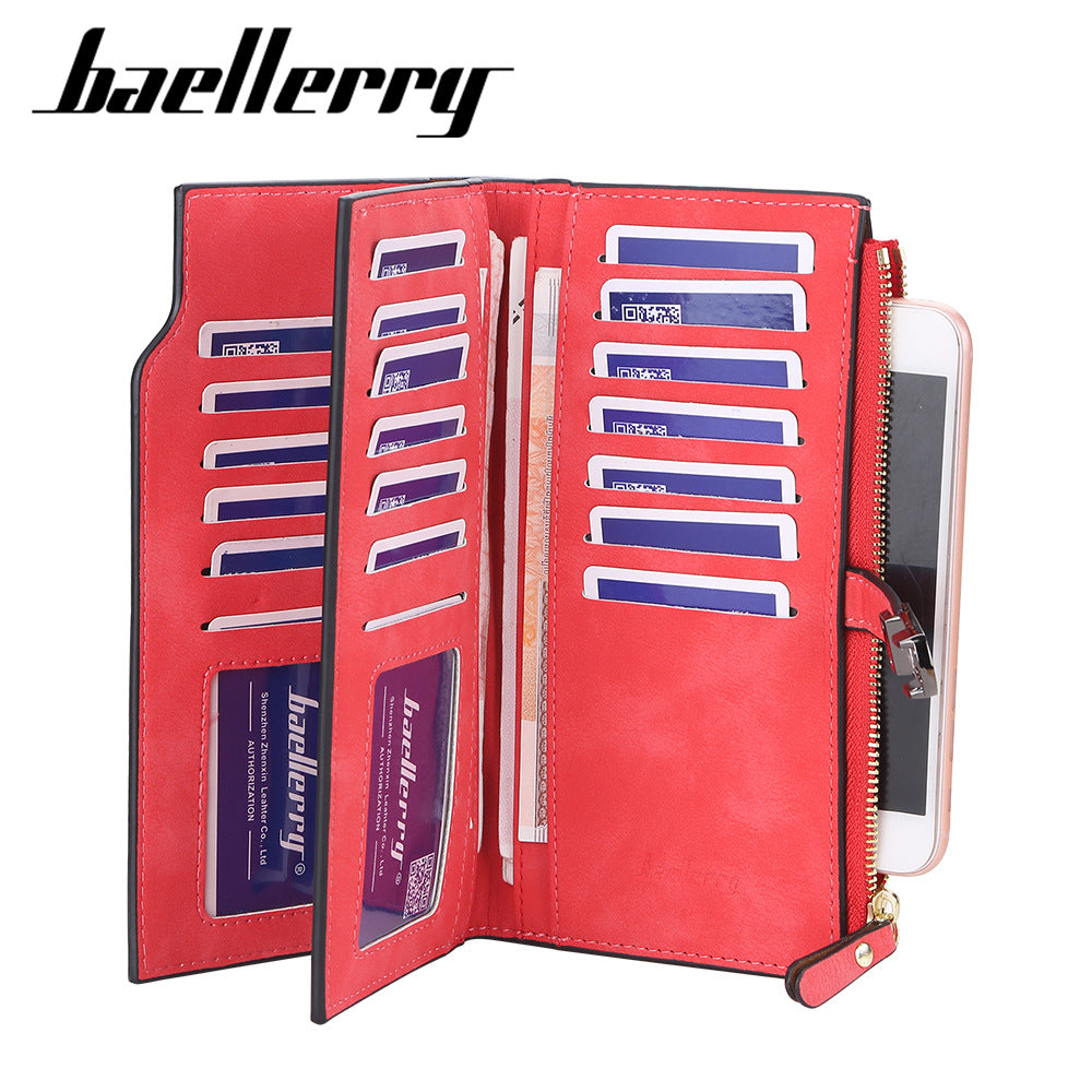 Women's Korean Multiple Slots Trifold Versatile Zipper Bags