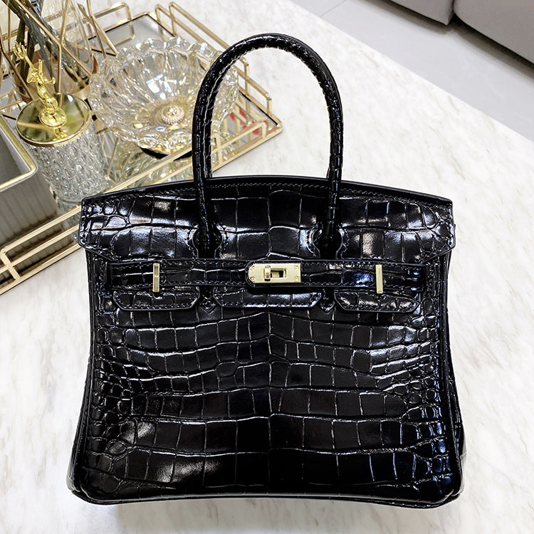 Pattern Genuine Leather Large Capacity Female Handbags