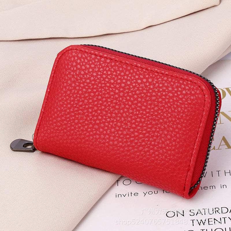 Women's Zipper Organ Lychee Pattern Fashion Credit Ladies Wallets