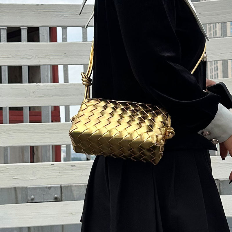 Women's Genuine Leather Woven Cowhide Design Bags