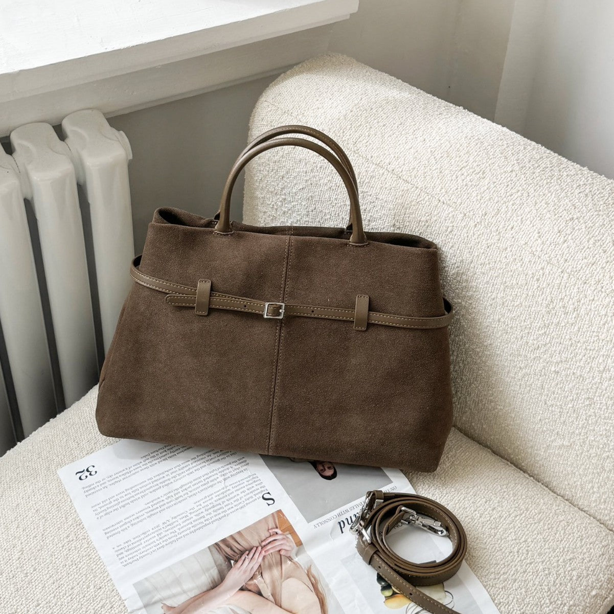 Women's Totes Genuine Leather Retro Commute Frosted Handbags