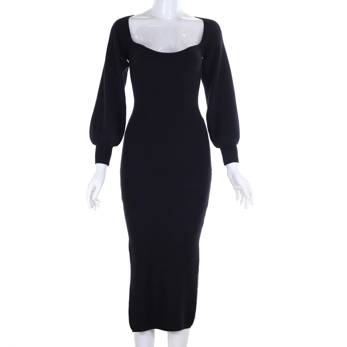 Women's Knitted Dress Sexy Elegant Slim Low-cut Dresses
