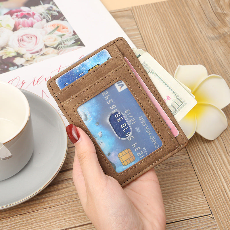 Men's Crazy Horse Leather Neutral Unisex Position Card Holder