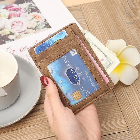 Men's Crazy Horse Leather Neutral Unisex Position Card Holder