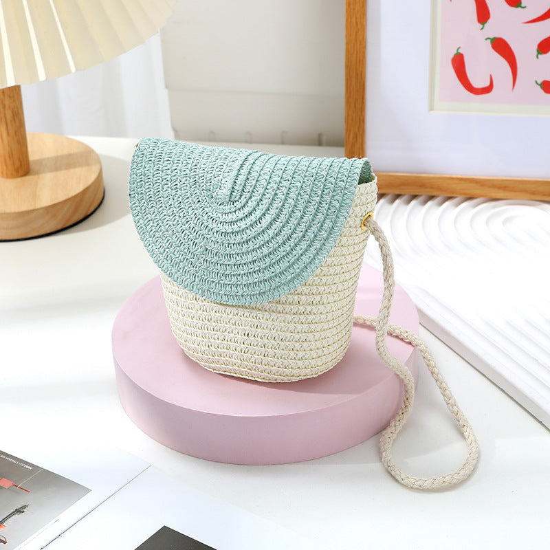 Women's Summer Seaside Holiday Straw Colorful Woven Bags