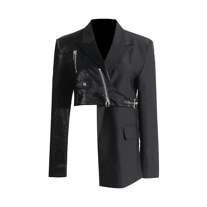 Women's Fashion Wear Locomotive Style Irregular Hem Design Blazers