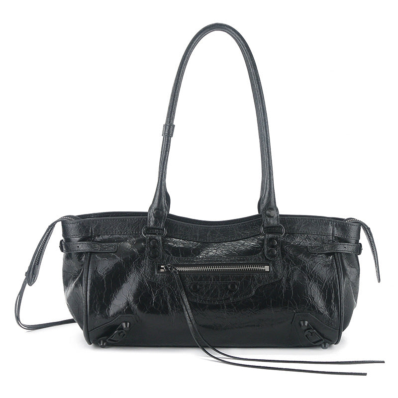 Women's Hot Underarm Rivet Motorcycle Retro Commuter Large Armpit Bags