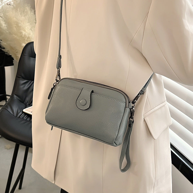 Women's Top Layer Cattlehide Leather Fashion Double Shoulder Bags