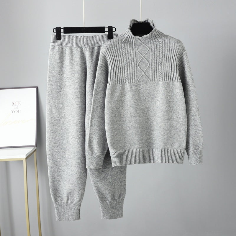 Women's Half Turtleneck Casual Loose Gentle Soft Glutinous Suits