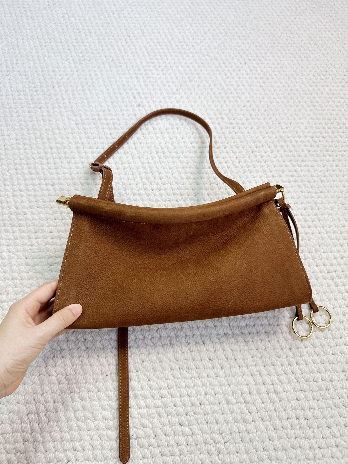 Pretty Genuine Leather Retro Baguette Underarm Bags