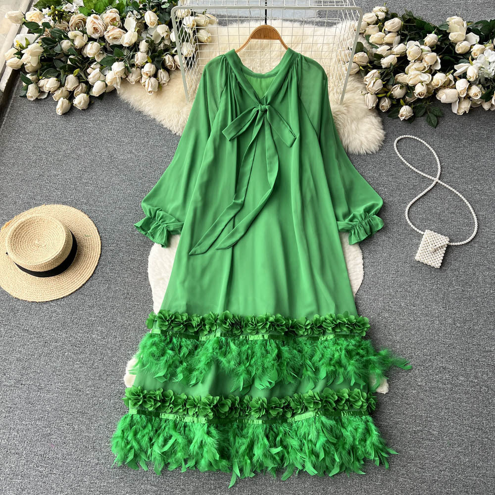 Women's High-grade Long-sleeved Dress For Design Loose Dresses