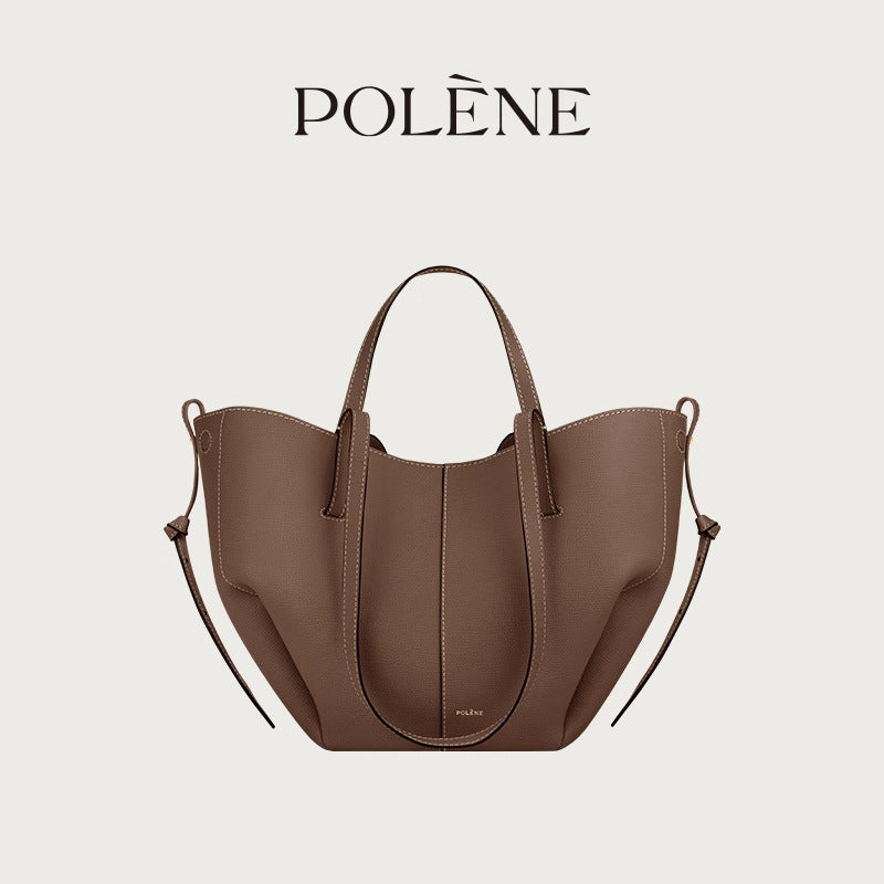 Women's Style Cowhide Large Capacity Totes Pleated Shoulder Bags