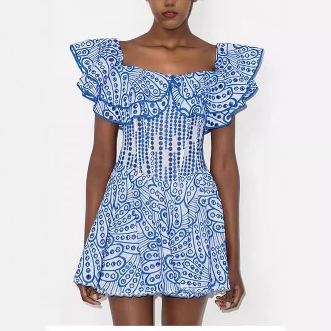 Australian Fashion Design Elegant Spring Waist Embroidered Cinched Dresses