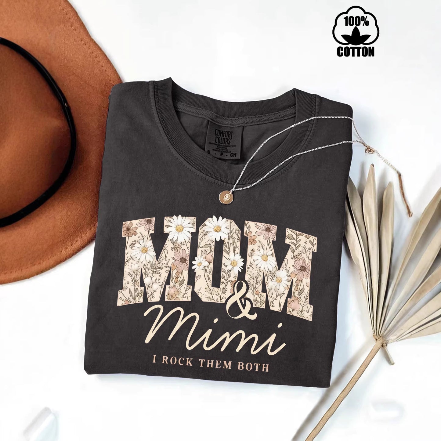 Pure Cotton Washed Fried Snowflake Mother Mei Love Both Printed Women's T-shirt