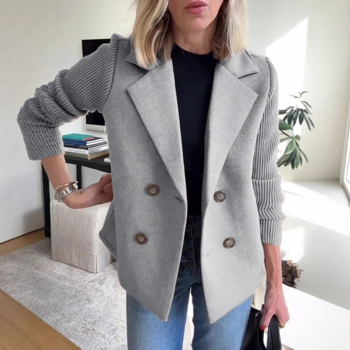Women's Classic Winter Collar Casual Woolen Coats