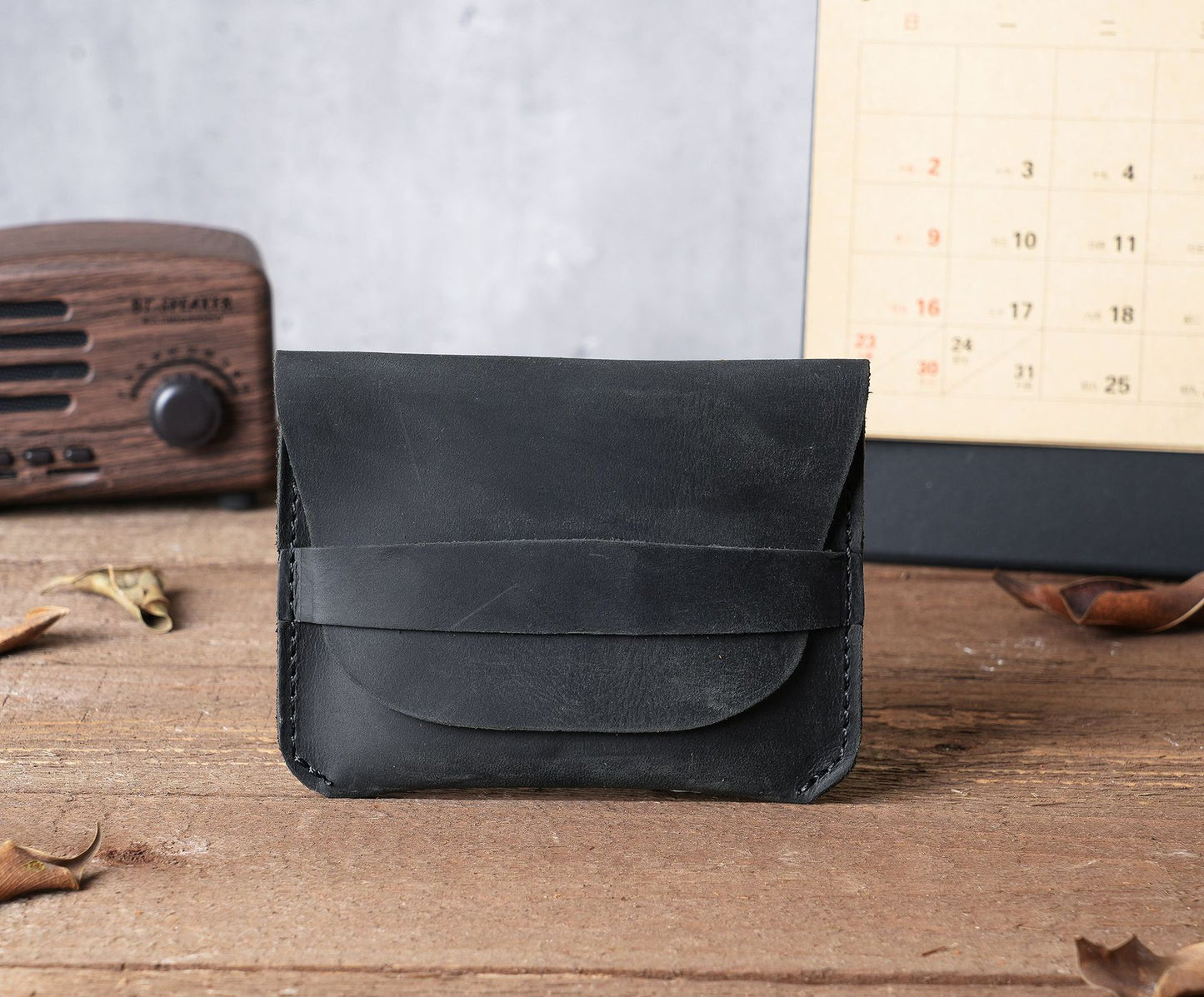 Men's Cattlehide Real Cowhide Crazy Horse Leather Card Holder