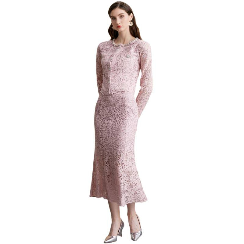 Classic Style Temperament Diamond Crew Neck Dresses