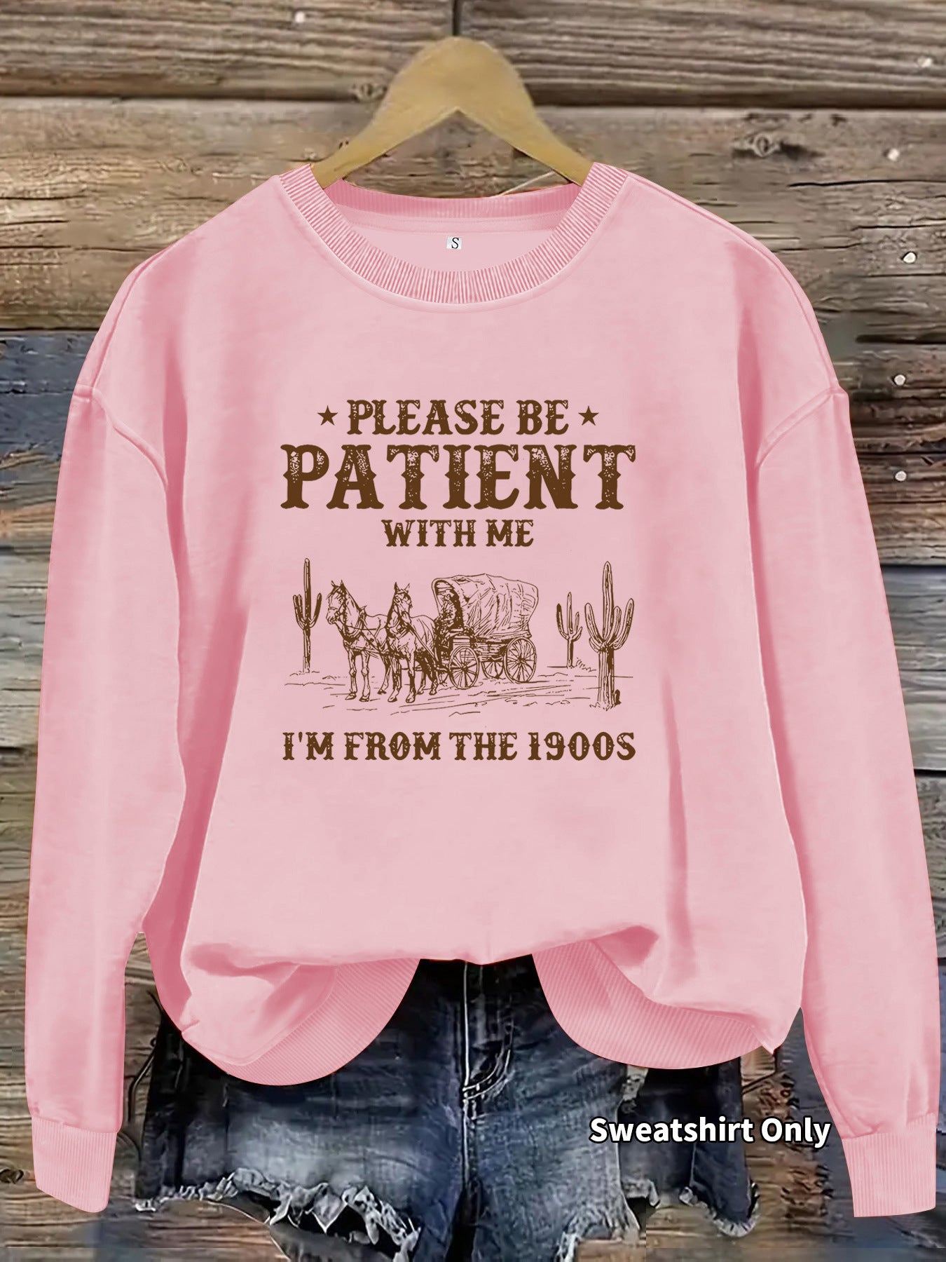 Women's Casual Long-sleeved Round Neck Western Landscape Printing Pullover Women's Sweater, Sweater