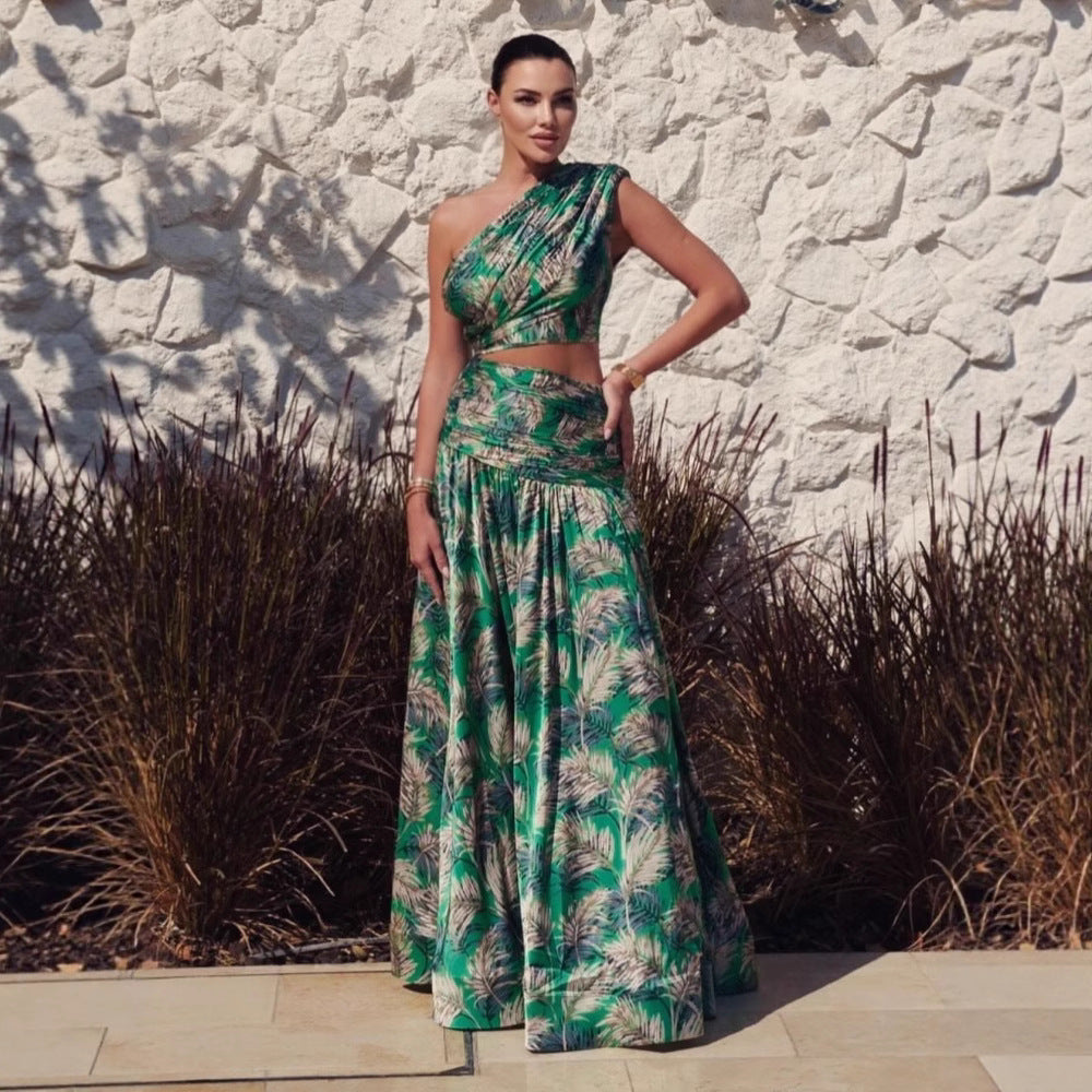 Style Two-piece Set High Waist Slit Suits