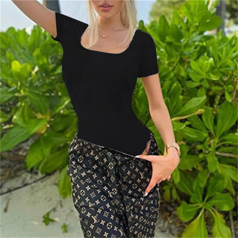 Women's Sleeve Slim Fit Solid Color Shorts