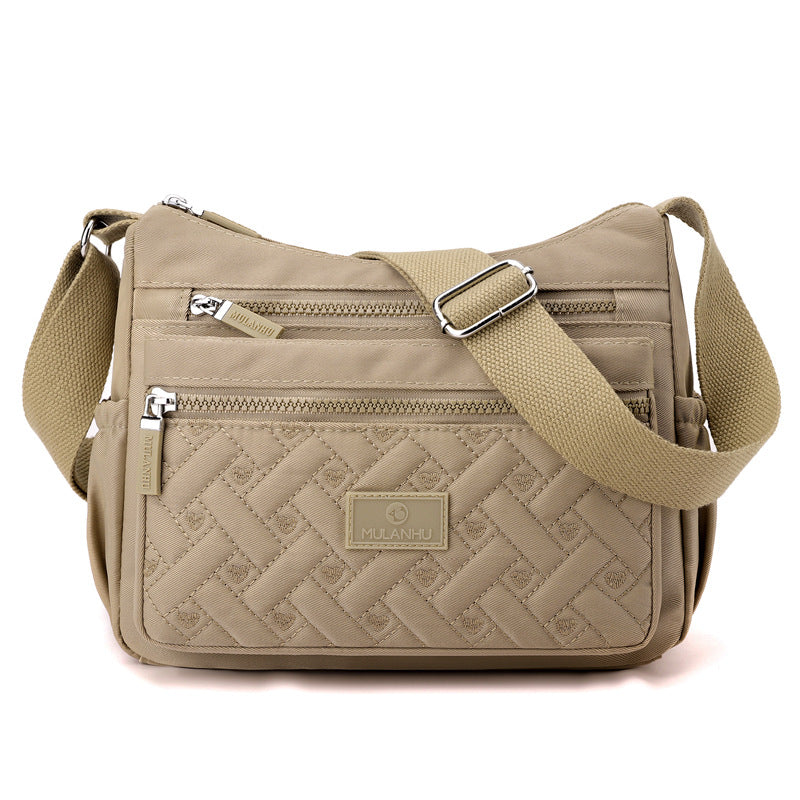 Women's Nylon Fashion Embroidered Large Capacity Multilayer Crossbody Bags