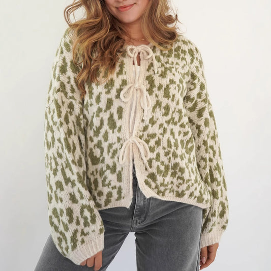 Women's Russian Loose Contrast Color Striped Embroidery Sweaters
