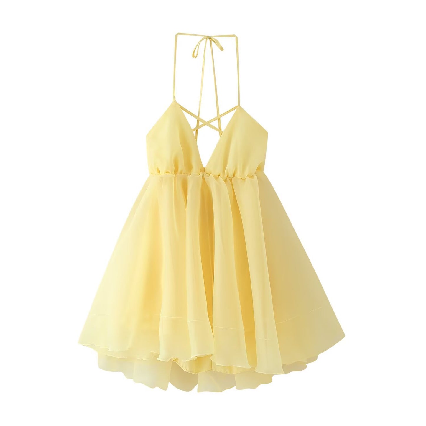 Women's French Style Vacation Bare Back Strap Dresses
