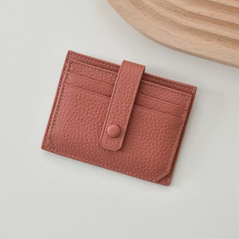 Women's & Men's & Korean Thin Exquisite Leather Cover Card Holder