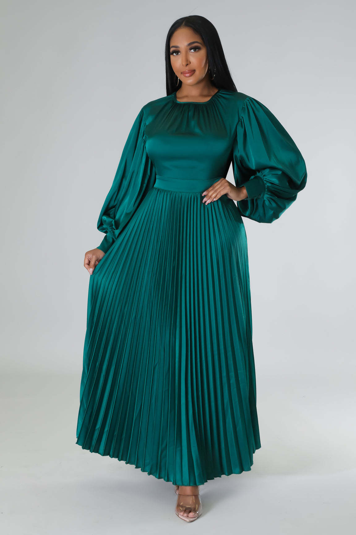 Women's Trendy Casual Pleated Long Dress Dresses