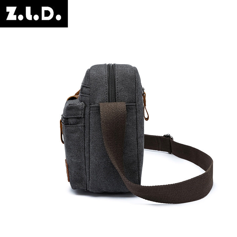 Men's Cross Mirror Canvas Korean Trendy Men's Messenger Bags