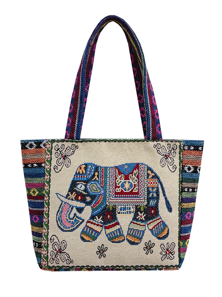 Women's Embroidered Canvas Ethnic Style Mummy Lunch Handbags