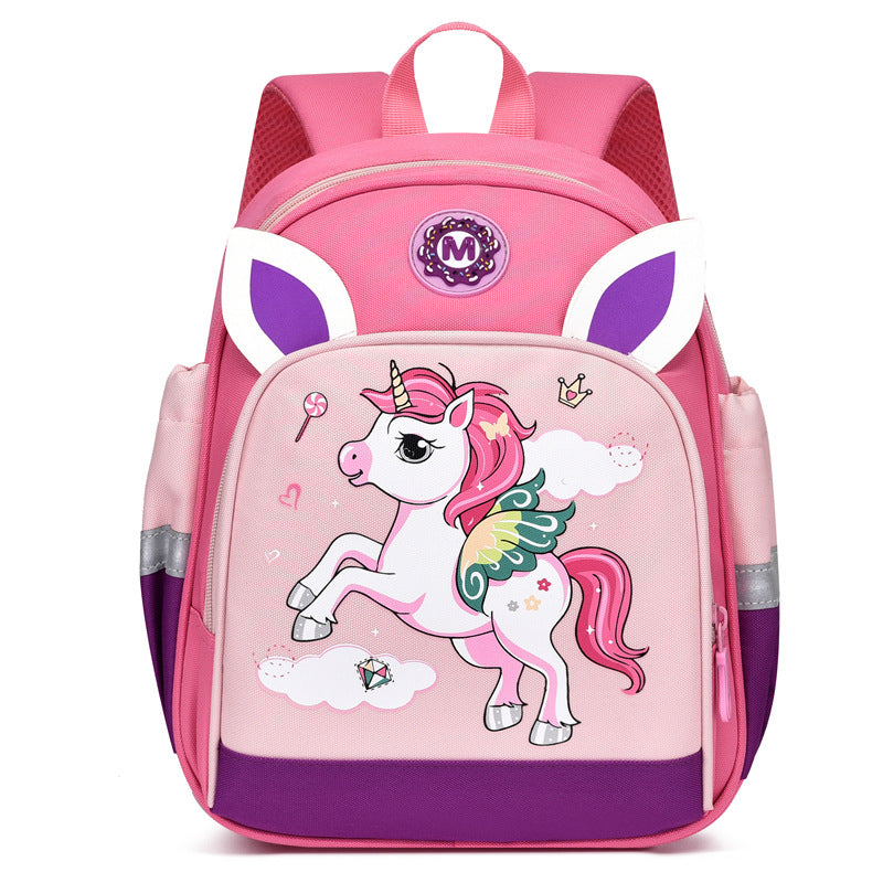 Children's Cartoon Color Pony Print Boys Large Kindergarten School Bags