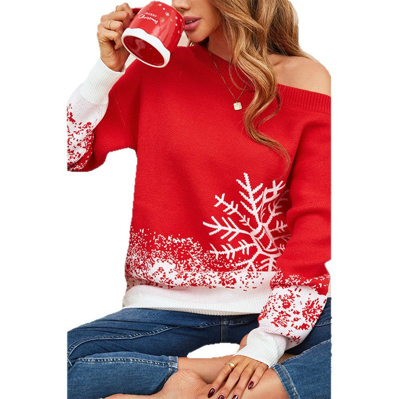 Women's Charming Little Snowflake Christmas Casual Sweaters