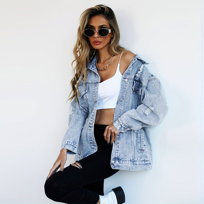 Women's Nice Design Sense Niche Tooling Ripped Coats