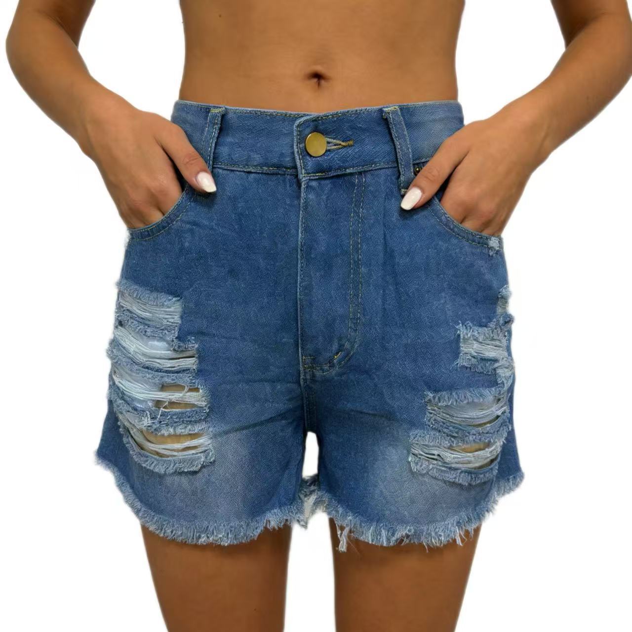 Classic Women's Ripped Frayed Thin Denim Women's Jeans