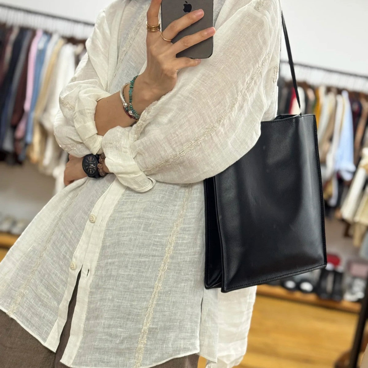 Classy Inner Outer Sheepskin Leisure Commute Handbags