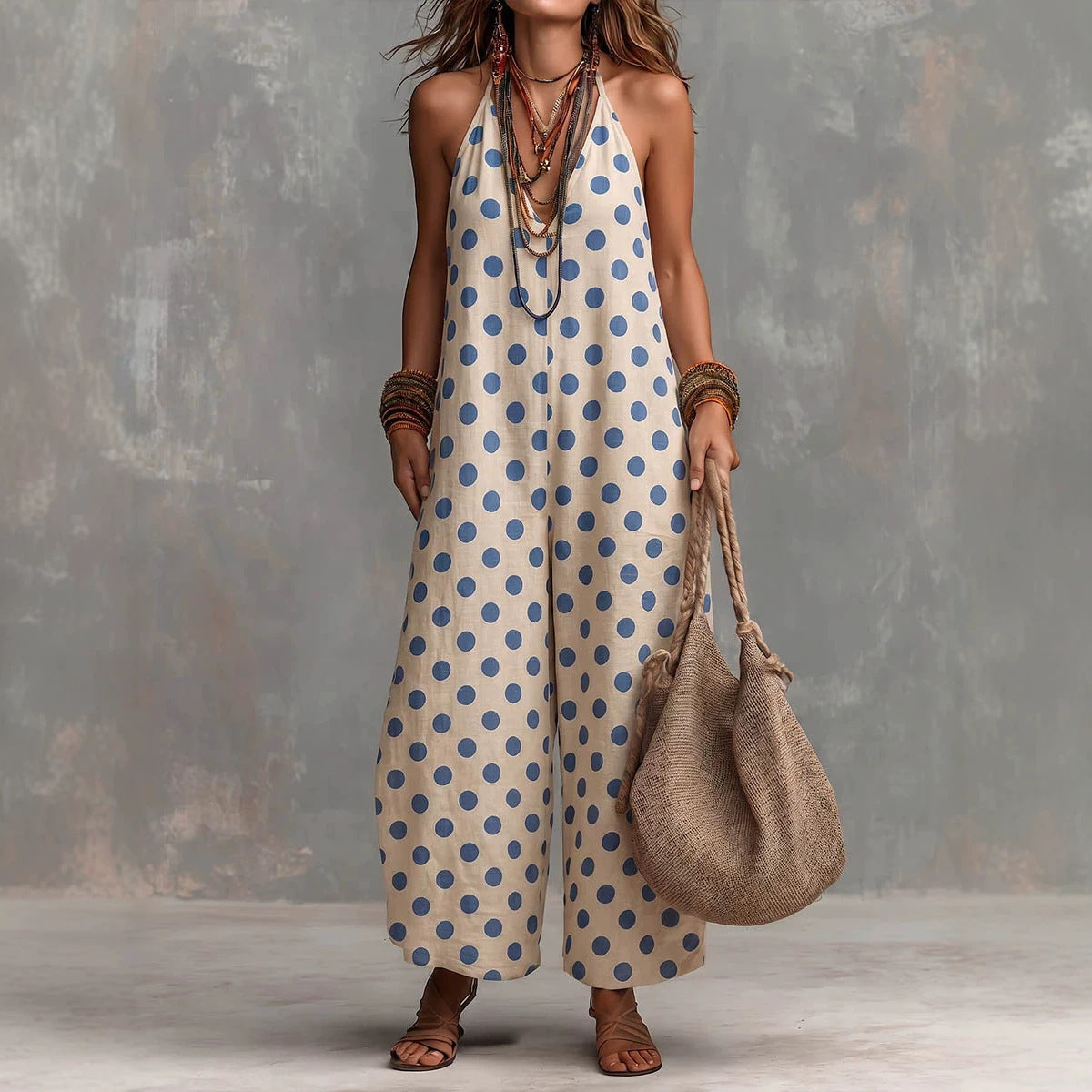 Women's Summer Sleeveless Wide Leg Suspenders Fashion Vacation Jumpsuits