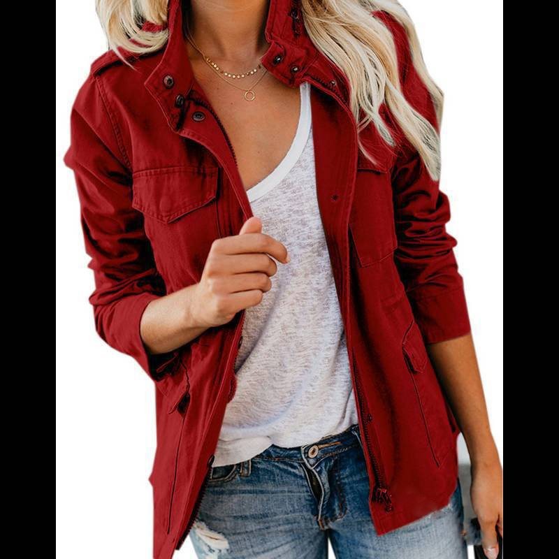 Women's Outer Slim Fit Fashion Fashionmonger Solid Color Jackets